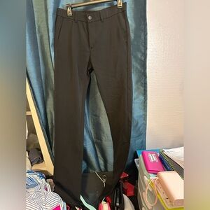 Plaid&Plain Men's Black Stretchable Skinny Dress Pants 30x34